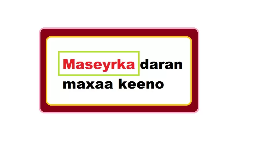 Maseyrka daran maxaa keeno