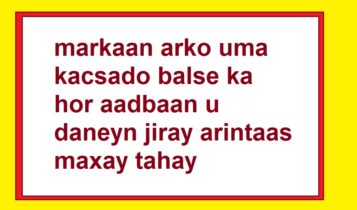 Muuqaalada qaawan markaan arko uma kacsado balse ka hor aadbaan u daneyn jiray arintaas maxay tahay