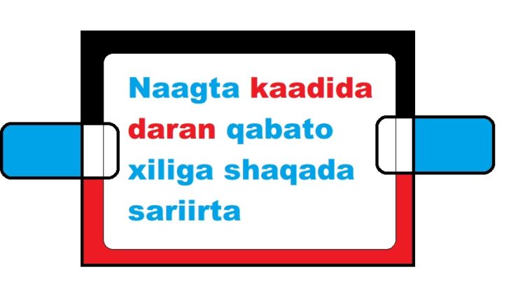 Naagta kaadida daran qabato xiliga shaqada sariirta