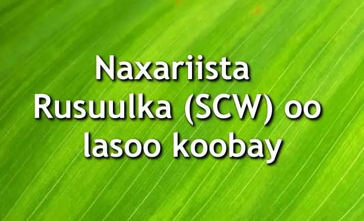 Naxariista Rusuulka (SCW) oo lasoo koobay