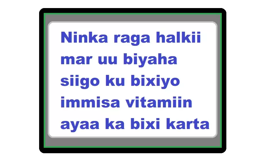 Ninka raga halkii mar uu biyaha siigo ku bixiyo immisa vitamiin ayaa ka bixi karta