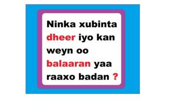 Ninka xubinta dheer iyo kan weyn oo balaaran yaa raaxo badan