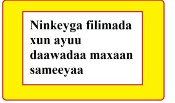 Ninkeyga filimada xun ayuu daawadaa maxaan sameeyaa Ninkeyga filimada xun ayuu daawadaa maxaan sameeyaa