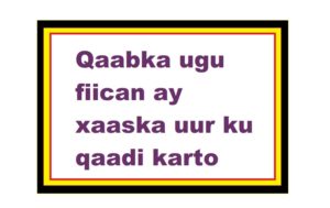 Qaabka ugu fiican ay xaaska uur ku qaadi karto