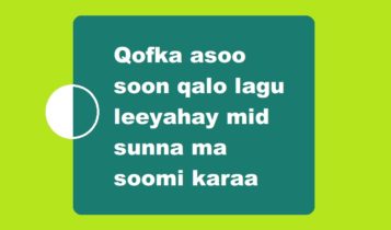 Qofka asoo soon qalo lagu leeyahay mid sunna ma soomi karaa