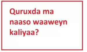 Quruxda ma naaso waaweyn kaliyaa? Quruxda ma naaso waaweyn kaliyaa?
