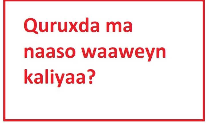 Quruxda ma naaso waaweyn kaliyaa