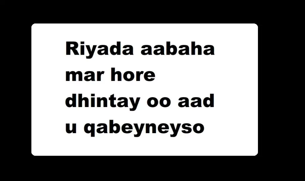 Riyada aabaha mar hore dhintay oo aad u qabeyneyso.