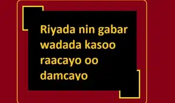 Riyada nin gabar wadada kasoo raacayo oo damcayo