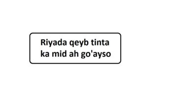 Riyada qeyb tinta ka mid ah go'ayso