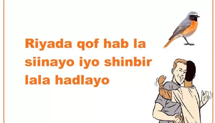 Riyada qof hab la siinayo iyo shinbir lala hadlayo
