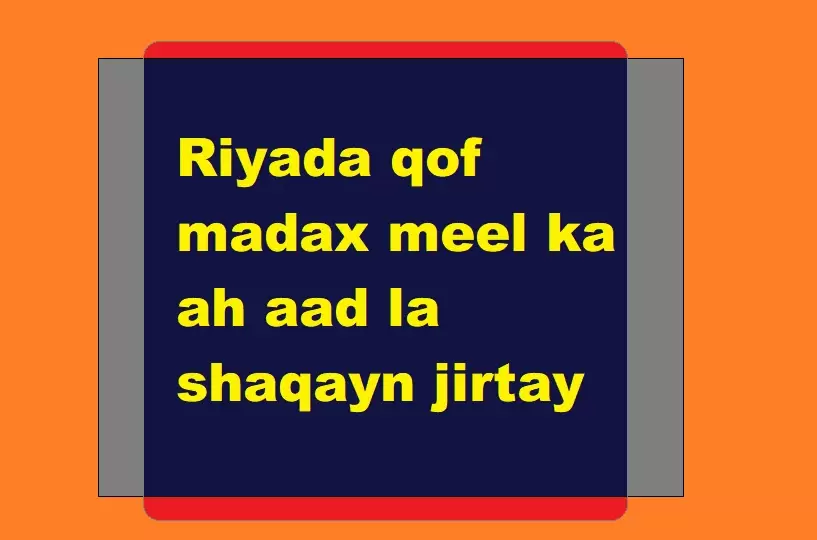 Riyada qof madax meel ka ah aad la shaqayn jirtay