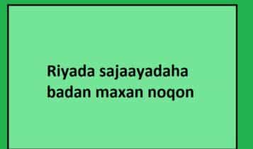 Riyada sajaayadaha badan maxan noqon