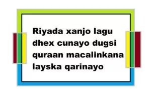 Riyada xanjo lagu dhex cunayo dugsi quraan macalinkana layska qarinayo
