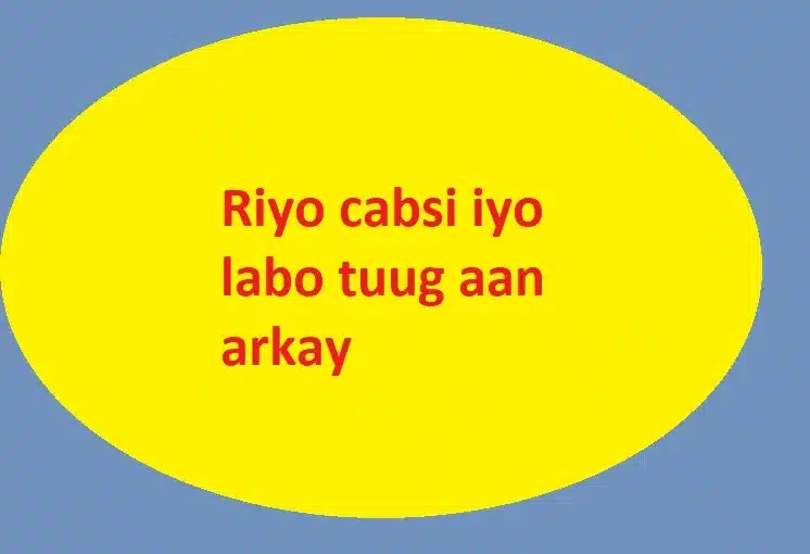 Riyo cabsi iyo labo tuug aan arkay