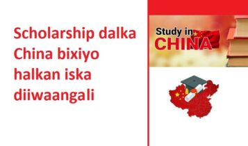 Scholarship dalka China bixiyo halkan iska diiwaangali