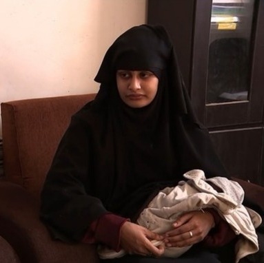 Shamima Begum with her baby