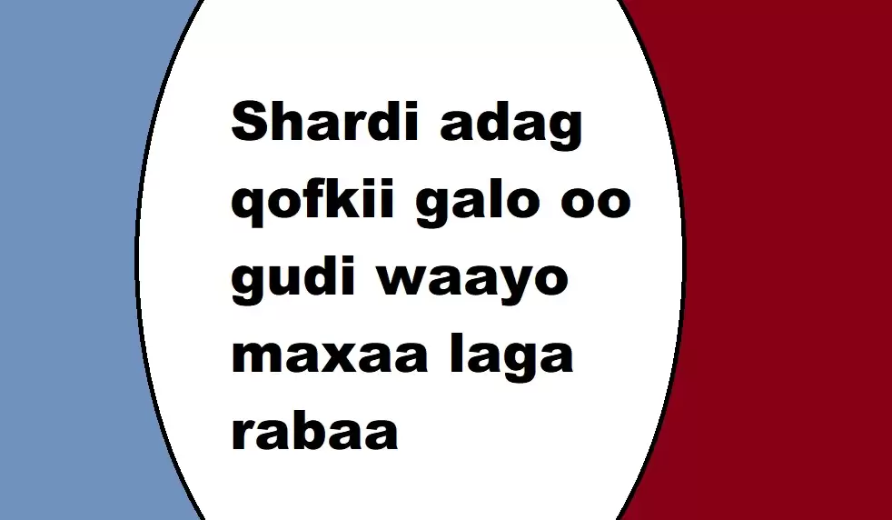 Shardi adag qofkii galo oo gudi waayo maxaa laga rabaa