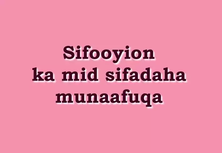 Sifooyinka munaafiqiinta