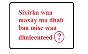 Sixirka waa maxay ma dhab baa mise waa dhaleenteed