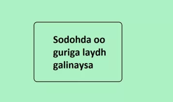 Sodohda oo guriga laydh galinaysa