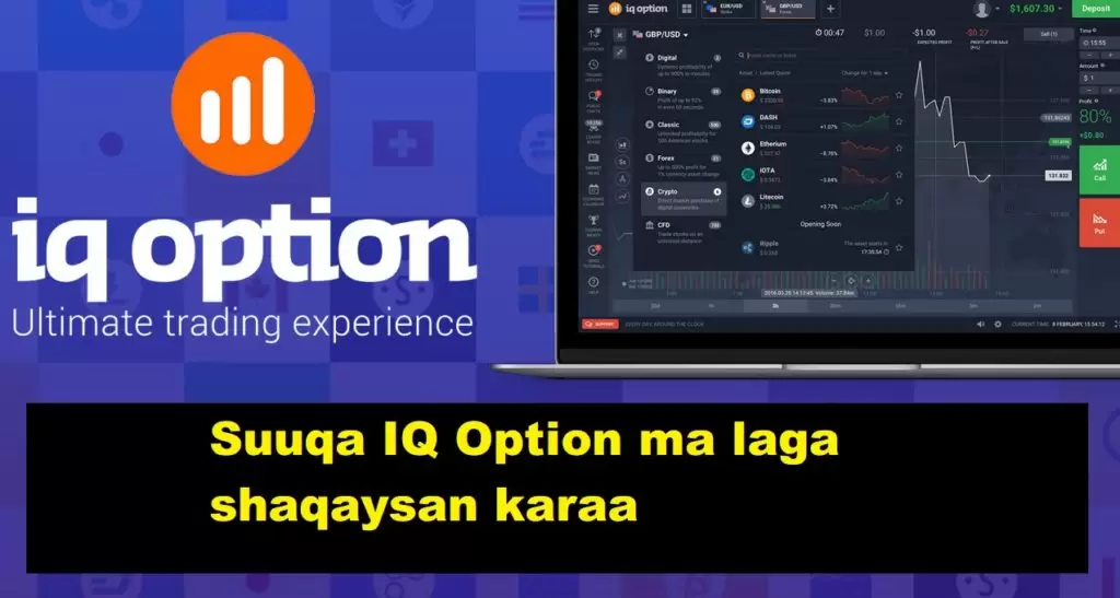 Suuqa IQ Option ma laga shaqaysan karaa