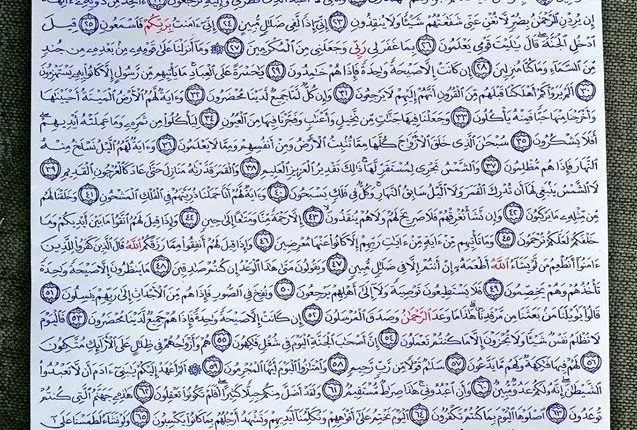 Suuratu Yaasiin khad qurxoon ku qoran Suuratu Yaasiin khad qurxoon ku qoran
