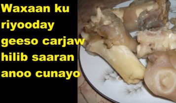 Waxaan ku riyooday geeso carjaw hilib saaran anoo cunayo