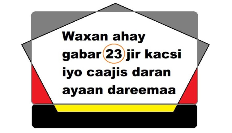 Waxan ahay gabar 23 jir kacsi iyo caajis daran ayaan dareemaa