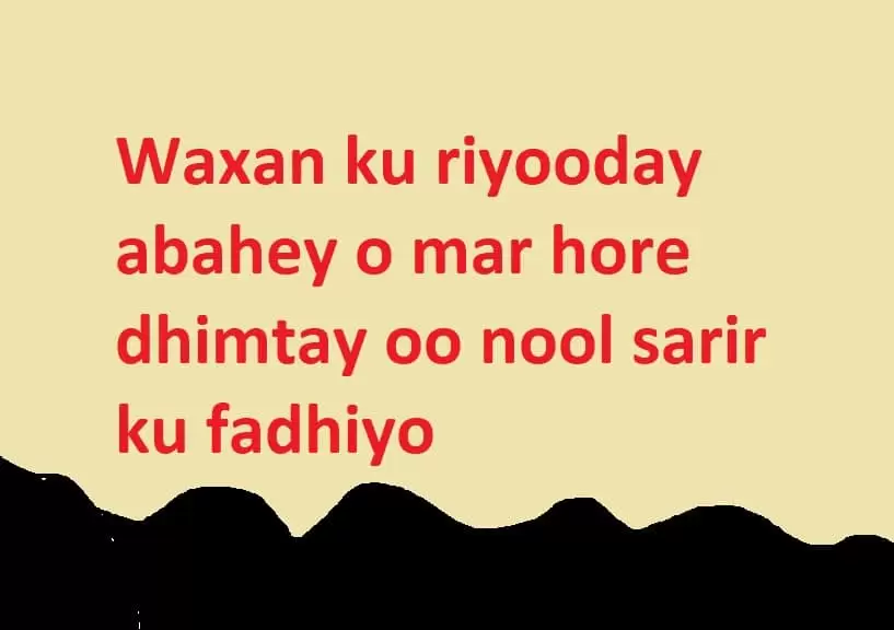 Waxan ku riyooday abahey o mar hore dhimtay oo nool sarir ku fadhiyo