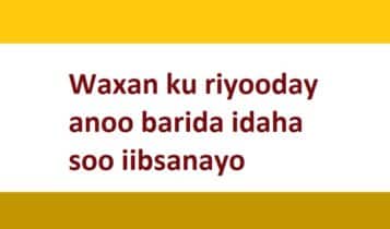 Waxan ku riyooday anoo barida idaha soo iibsanayo