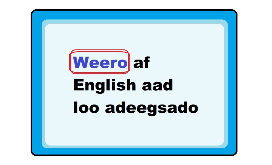 Weero af English aad loo adeegsado