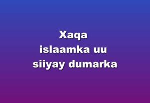 Xaqa islaamka uu siiyay dumarka